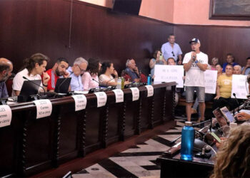 Un momento de la intervención vecinal en el pleno / FOTO: Ayto.