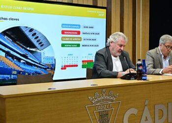 Vizcaíno y Pepe Mata durante la presentación de la campaña / FOTO: Eulogio García
