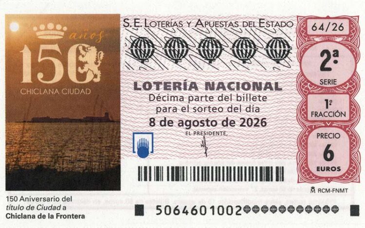 Detalle del décimo dedicado al aniversario