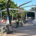 Estructura para toldos en la avenida de la Sanidad Pública / FOTO: Agaden
