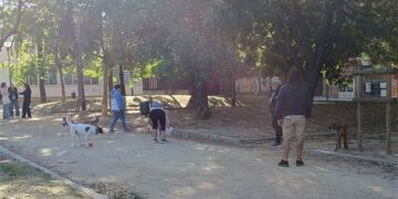 Paseando al perro en la zona de Varela / FOTO: Ayto.