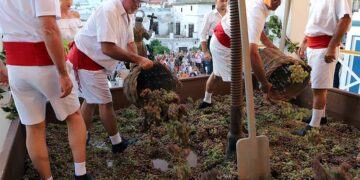 La simbólica Pisa de la Uva abre cada año las Fiestas / FOTO: Ayto.