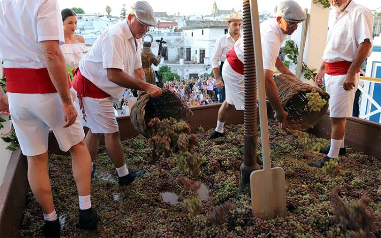 La simbólica Pisa de la Uva abre cada año las Fiestas / FOTO: Ayto.