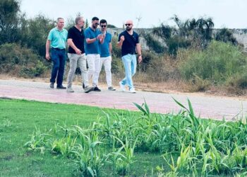 La comitiva del alcalde de paseo por el paseo / FOTO: Ayto.
