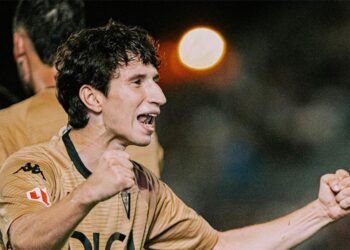 Ibon Sánchez festejando su primer gol / FOTO: Cádiz CF
