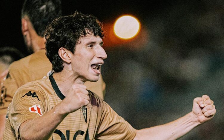Ibon Sánchez festejando su primer gol / FOTO: Cádiz CF