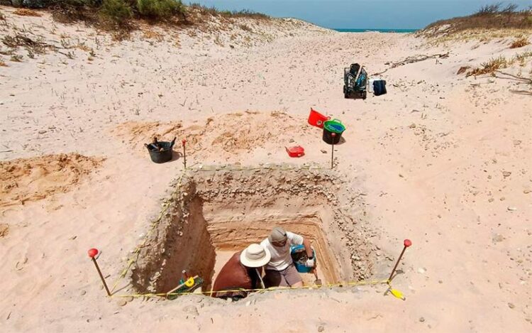 Una de las catas en plena playa durante la investigación / FOTO: Junta