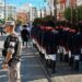 Un momento del desfile militar por un pequeño tramo de la calle Real / FOTO: DBC