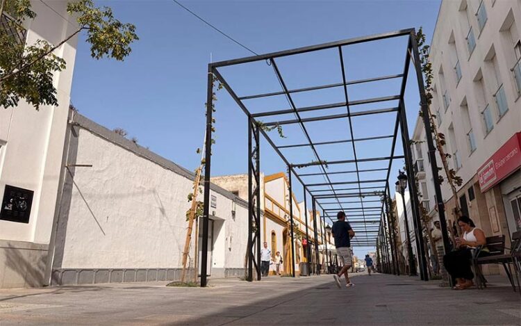 La renovada calle con su estructura para las parras / FOTO: Ayto.