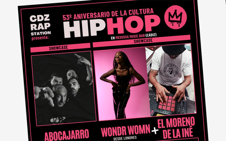 Detalle del cartel del evento en el Medussa