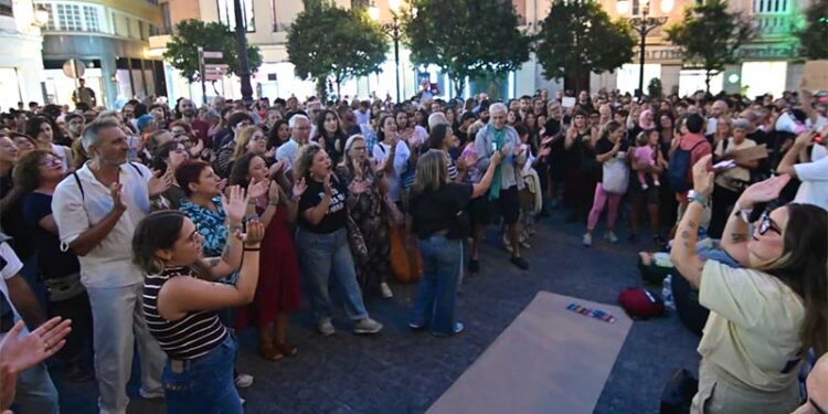 Un momento de la concentración en el Palillero / FOTO: Eulogio García