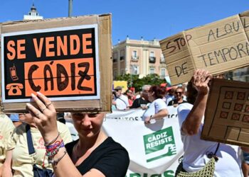 En la manifestación por el derecho a la vivienda de principios de este verano / FOTO: Eulogio García