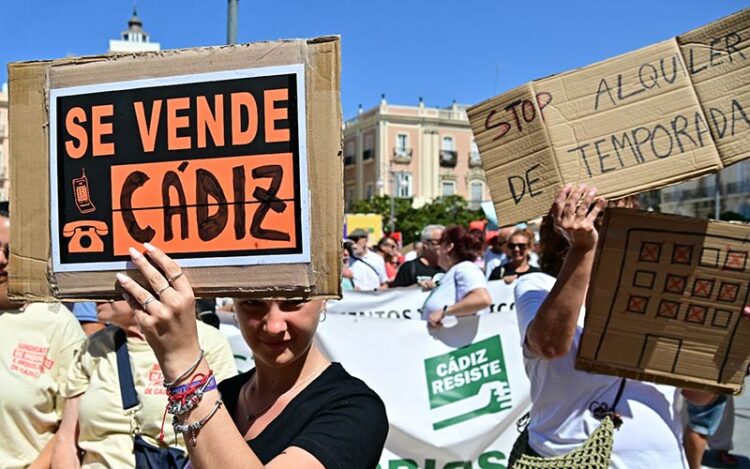 En la manifestación por el derecho a la vivienda de principios de este verano / FOTO: Eulogio García