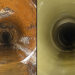El antes y el después de uno de los colectores / FOTO: Aguas de Cádiz