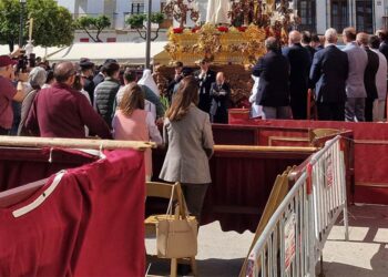 Palcos en la plaza Peral en la última Semana Santa / FOTO: Ayto.